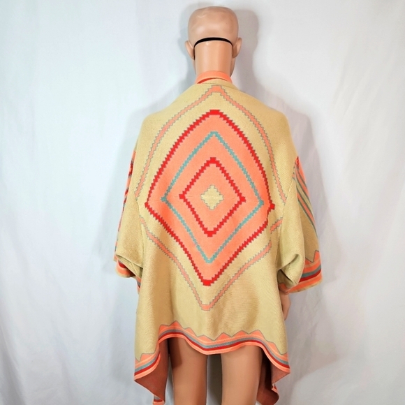 Haute Hippie Tan Cape Shawl Sz XS/S - Picture 6 of 7